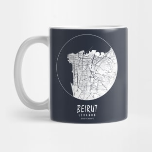 Beirut, Lebanon City Map - Full Moon Mug